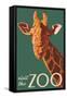 Visit the Zoo, Giraffe Up Close-Lantern Press-Framed Stretched Canvas