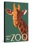 Visit the Zoo, Giraffe Up Close-Lantern Press-Stretched Canvas