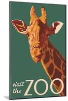 Visit the Zoo, Giraffe Up Close-Lantern Press-Mounted Art Print