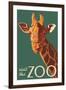 Visit the Zoo, Giraffe Up Close-Lantern Press-Framed Art Print