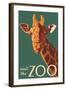 Visit the Zoo, Giraffe Up Close-Lantern Press-Framed Art Print