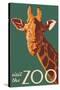 Visit the Zoo, Giraffe Up Close-Lantern Press-Stretched Canvas