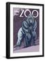 Visit the Zoo, Gorilla Scene-Lantern Press-Framed Art Print