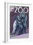 Visit the Zoo, Gorilla Scene-Lantern Press-Framed Art Print