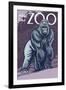 Visit the Zoo, Gorilla Scene-Lantern Press-Framed Art Print