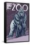 Visit the Zoo, Gorilla Scene-Lantern Press-Framed Stretched Canvas