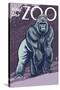 Visit the Zoo, Gorilla Scene-Lantern Press-Stretched Canvas