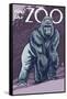 Visit the Zoo, Gorilla Scene-Lantern Press-Framed Stretched Canvas