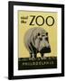 Visit the Zoo - Hippo-The Vintage Collection-Framed Art Print