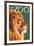 Visit the Zoo, Lion Up Close-Lantern Press-Framed Art Print