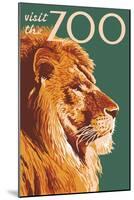 Visit the Zoo, Lion Up Close-Lantern Press-Mounted Art Print