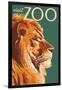 Visit the Zoo, Lion Up Close-Lantern Press-Framed Art Print