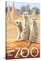 Visit the Zoo, Meerkats Scene-Lantern Press-Stretched Canvas