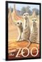 Visit the Zoo, Meerkats Scene-Lantern Press-Framed Premium Giclee Print