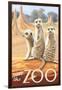 Visit the Zoo, Meerkats Scene-Lantern Press-Framed Art Print