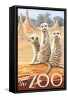 Visit the Zoo, Meerkats Scene-Lantern Press-Framed Stretched Canvas