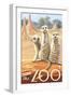 Visit the Zoo, Meerkats Scene-Lantern Press-Framed Art Print