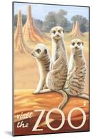 Visit the Zoo, Meerkats Scene-Lantern Press-Mounted Art Print