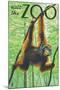 Visit the Zoo, Orangutan Scene-Lantern Press-Mounted Art Print