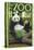 Visit the Zoo, Panda Bear Scene-Lantern Press-Stretched Canvas