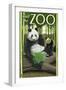 Visit the Zoo, Panda Bear Scene-Lantern Press-Framed Art Print