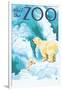 Visit the Zoo, Polar Bear and Cub-Lantern Press-Framed Art Print