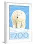 Visit the Zoo, Polar Bear Solo-Lantern Press-Framed Art Print