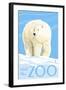 Visit the Zoo, Polar Bear Solo-Lantern Press-Framed Art Print