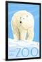 Visit the Zoo, Polar Bear Solo-Lantern Press-Framed Art Print