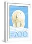 Visit the Zoo, Polar Bear Solo-Lantern Press-Framed Art Print