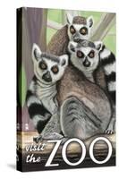 Visit the Zoo, Ring Tailed Lemurs-Lantern Press-Stretched Canvas