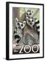 Visit the Zoo, Ring Tailed Lemurs-Lantern Press-Framed Art Print