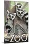 Visit the Zoo, Ring Tailed Lemurs-Lantern Press-Mounted Art Print