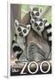 Visit the Zoo, Ring Tailed Lemurs-Lantern Press-Framed Art Print