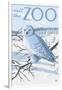 Visit the Zoo, Snowy Owl Scene-Lantern Press-Framed Art Print