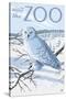 Visit the Zoo, Snowy Owl Scene-Lantern Press-Stretched Canvas