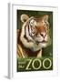 Visit the Zoo, Sumatran Tiger Scene-Lantern Press-Framed Art Print