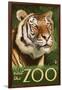 Visit the Zoo, Sumatran Tiger Scene-Lantern Press-Framed Art Print