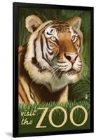 Visit the Zoo, Sumatran Tiger Scene-Lantern Press-Framed Art Print