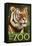 Visit the Zoo, Sumatran Tiger Scene-Lantern Press-Framed Stretched Canvas