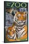 Visit the Zoo - Tiger Family-Lantern Press-Stretched Canvas