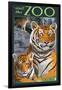 Visit the Zoo - Tiger Family-Lantern Press-Framed Art Print