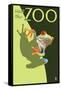 Visit the Zoo, Tree Frog Scene-Lantern Press-Framed Stretched Canvas