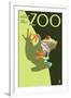 Visit the Zoo, Tree Frog Scene-Lantern Press-Framed Art Print