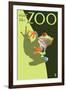 Visit the Zoo, Tree Frog Scene-Lantern Press-Framed Art Print