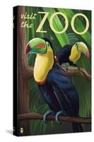 Visit the Zoo, Tucan Scene-Lantern Press-Stretched Canvas