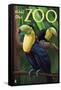 Visit the Zoo, Tucan Scene-Lantern Press-Framed Stretched Canvas