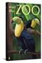 Visit the Zoo, Tucan Scene-Lantern Press-Stretched Canvas