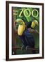 Visit the Zoo, Tucan Scene-Lantern Press-Framed Art Print