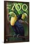 Visit the Zoo, Tucan Scene-Lantern Press-Framed Art Print